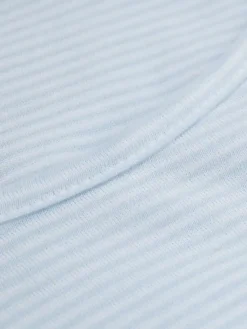 Maxi Nachthemd Langarm - Striped Cotton Jersey