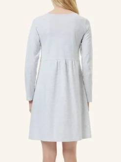 Midi Nachthemd Langarm - Striped Cotton Jersey