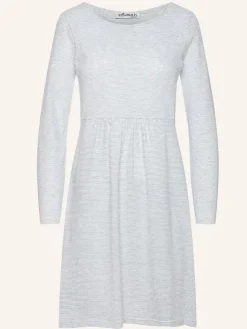 Midi Nachthemd Langarm - Striped Cotton Jersey