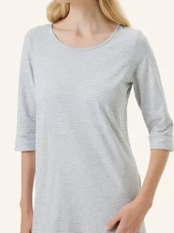 Nachthemd Halbarm - Striped Cotton Jersey