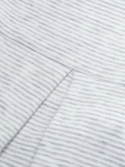 Nachthemd Knopfleiste Langarm - Striped Cotton Jersey