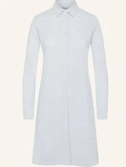 Nachthemd Knopfleiste Langarm - Striped Cotton Jersey