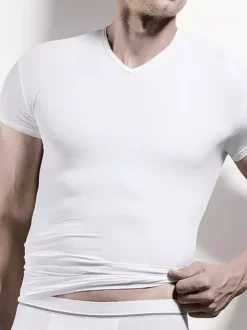 Shirt kurzarm V-Ausschnitt 2er-Pack - Flash Basic