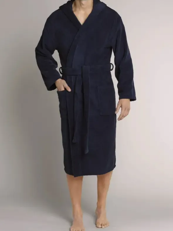 Bademantel mit Kapuze - Schiesser Homewear Basics