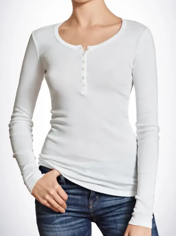 Henley-Shirt Langarm - Berta