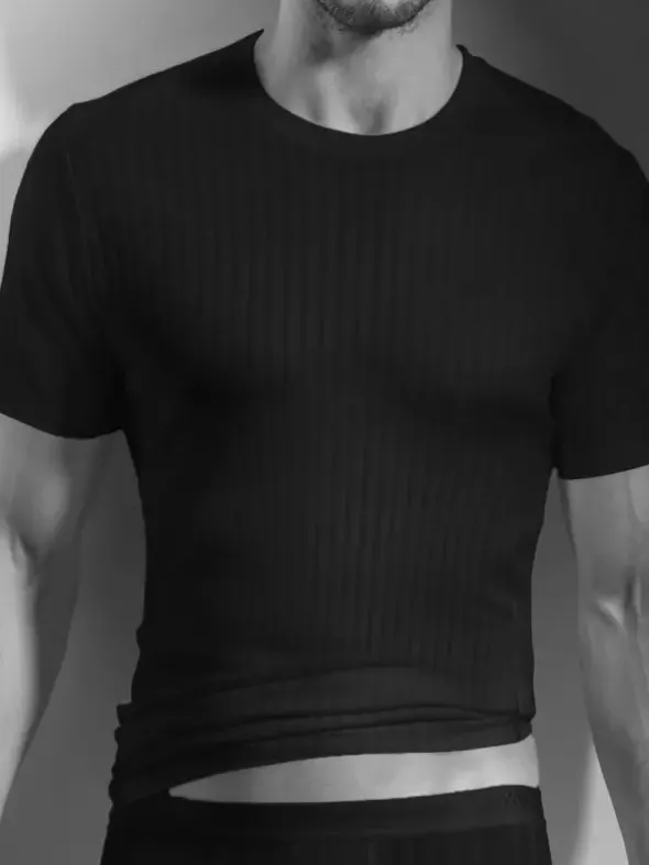 Shirt kurzarm Rundhals - Swissline - Striped