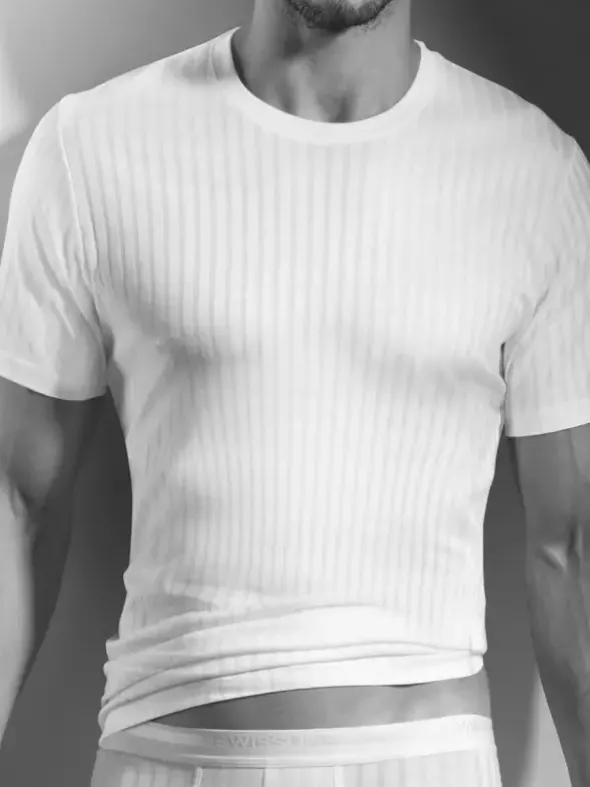 Shirt kurzarm Rundhals - Swissline - Striped