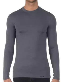 Shirt Langarm Stehkragen - Micromodal