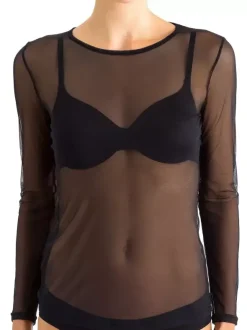 Tulle Shirt Langarm - Smooth Illusion