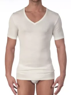 V-Shirt Kurzarm - Wolle & Seide