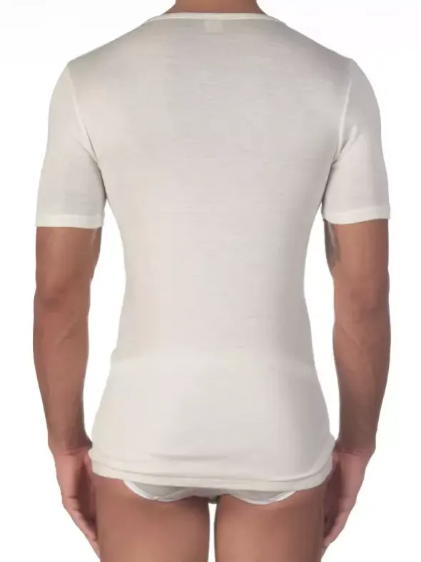 V-Shirt Kurzarm - Wolle & Seide