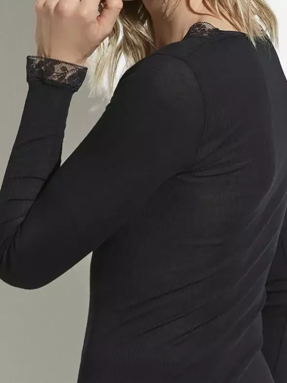 V-Shirt Langarm - Wool & Silk